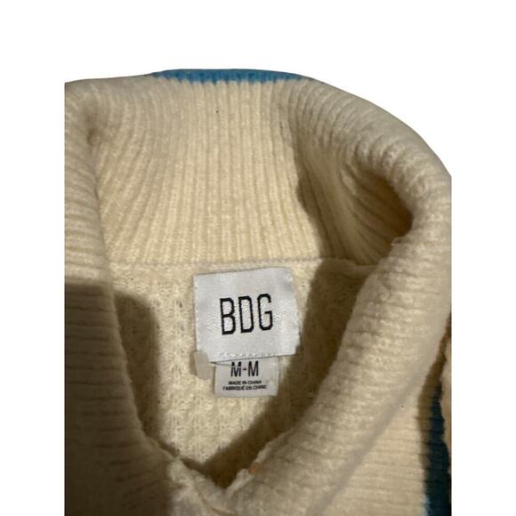 Women’s Size M BDG Zephyr Polo Sweater Cream Waffle Knit Collared Button - Picture 5 of 9
